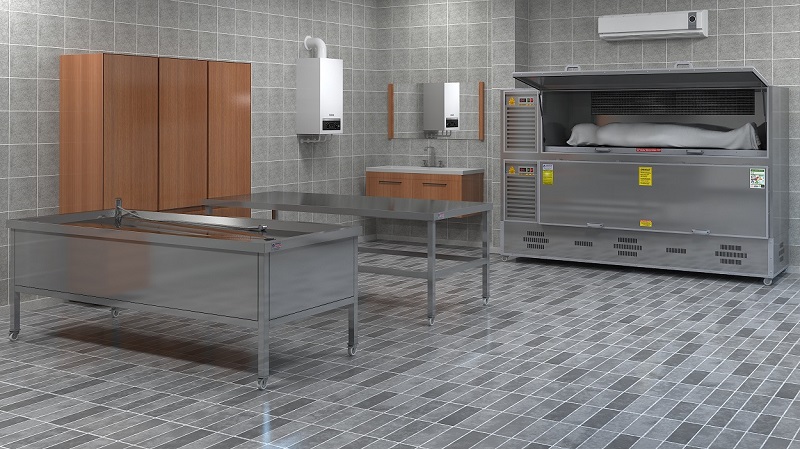 “CFX R-XLine Cooling çelik konstrüksiyon 2 üniteli yandan yüklemeli çift motorlu morg sistemi” CFX R-XLine Cooling: Çelik konstrüksiyon gövdeli 2 üniteli yandan yüklemeli çift motorlu morg sistemi. Teleskopik konveyör, R290, 220V/50Hz. Opsiyon: LED, UV, yaşamsal belirti sensörü, içten açılır kilit, 400N amortisörlü kapak.