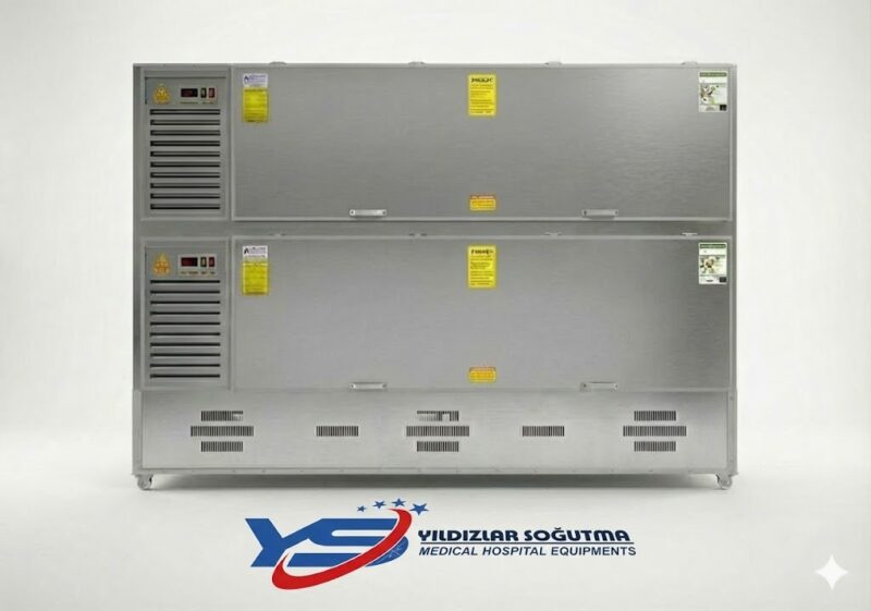 CFX R-XLine Cooling: Çelik konstrüksiyon gövdeli 2 üniteli yandan yüklemeli çift motorlu morg sistemi. Teleskopik konveyör, R290, 220V/50Hz. Opsiyon: LED, UV, yaşamsal belirti sensörü, içten açılır kilit, 400N amortisörlü kapak.